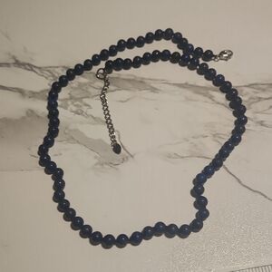JTV Lapis Lazuli Necklace with Adjustable Length and Silver Clasp